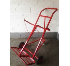 TWIN SUPERIOR CYLINDER TROLLEY 3 WHEELS - 2X OXYGEN OR PROPANE